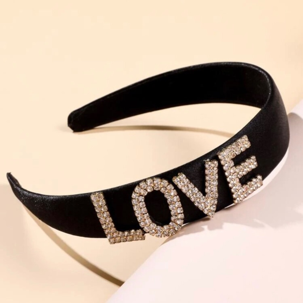 Rhinestone love headband